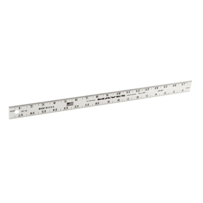 Mayes 10187 Straight Edge Aluminum Ruler (18 Inch x 1 Inch)