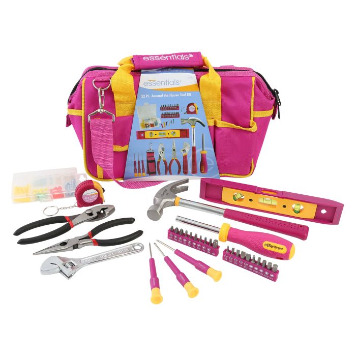 Essentials 21043 - Kit de herramientas para la casa de 32 piezas, kit de  herramientas para el hogar, artículos esenciales de apartamento